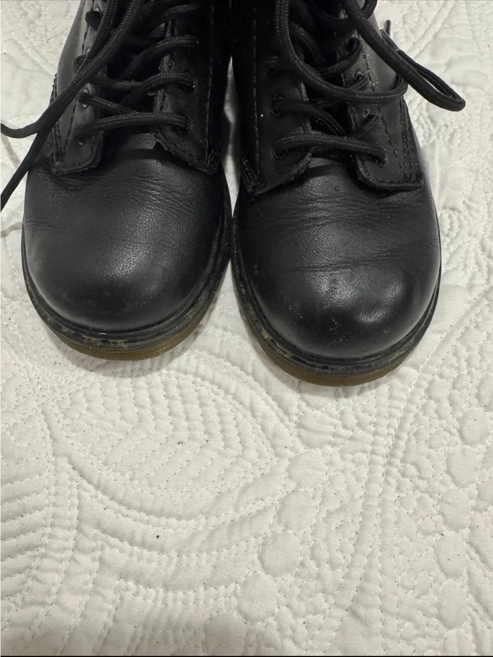 Dr. Martens kids Black Lace-Up Combat Boots